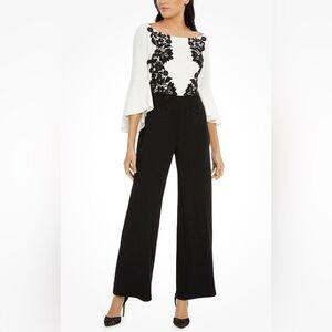MSK Bell-Sleeve Lace-Trim Jumpsuit Retail $129 Size Medium NWT
